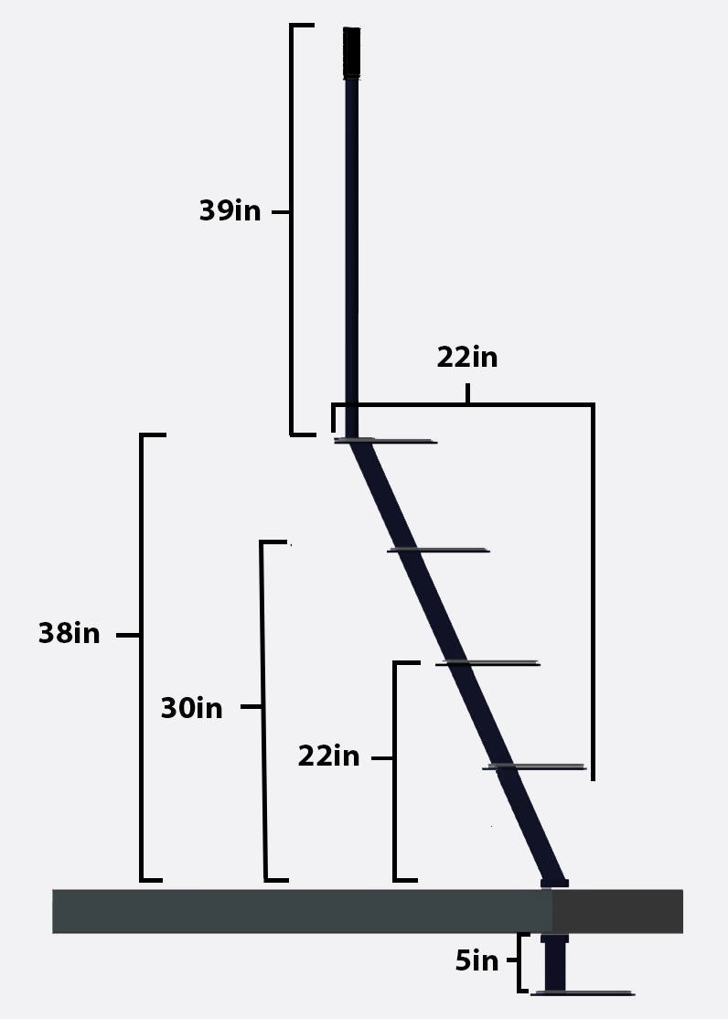 Torchly Ladder Boat Trailer Step